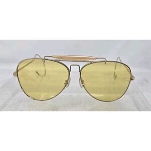 Bushnell 755 Aviator Sunglasses Gold w/ Yellow Lenses Used w/ Case Vintage